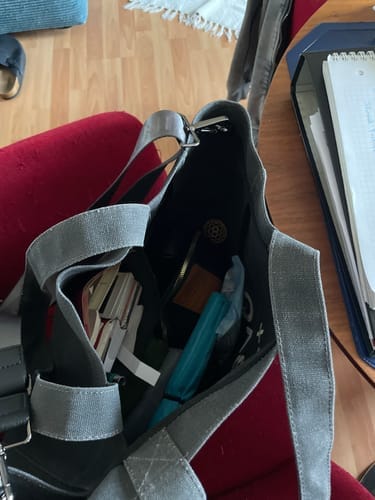 Customer photo review of FERMUARLI MUMLU KANVAS TOTE ÇANTA - BÜYÜK - ANTRASİT
