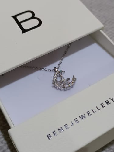 Customer photo review of Luna Crescent Necklace