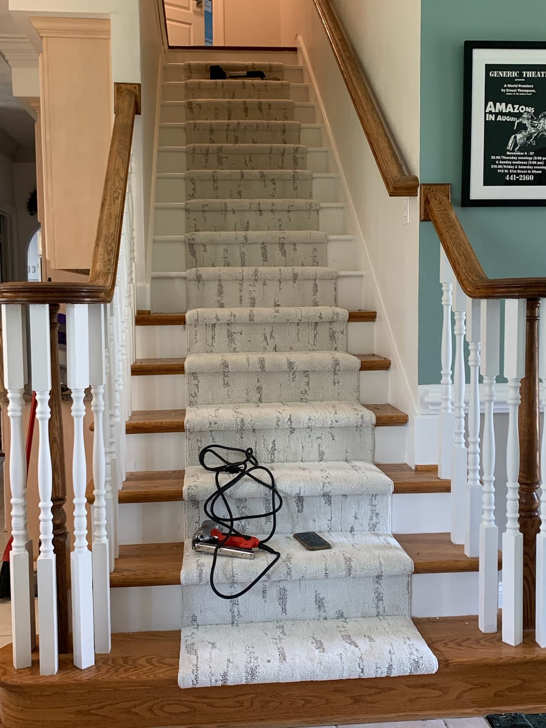 Customer photo review of Tranquil Spirit Snowfall Pet Perfect Stair Runner