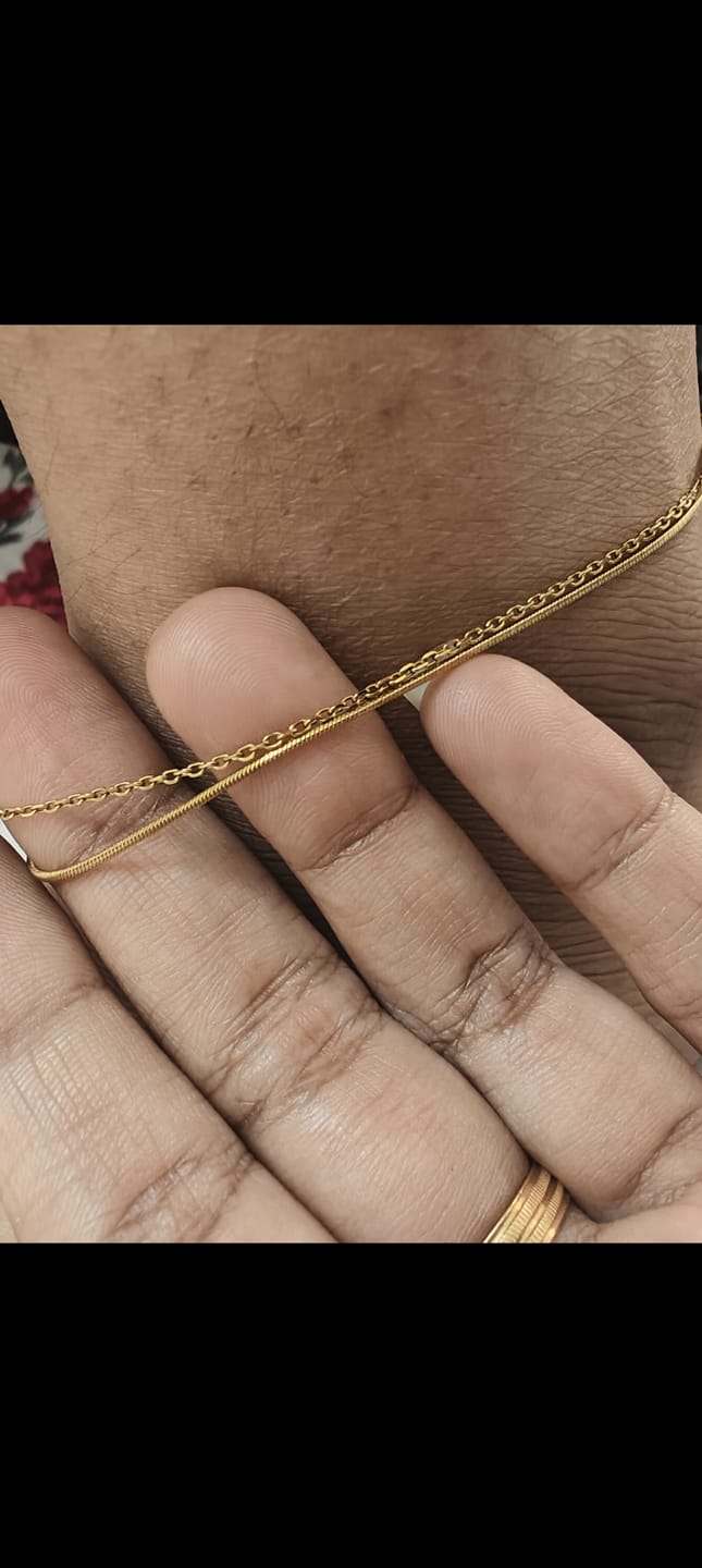 Customer photo review of Sleek Dual Layer Anklet