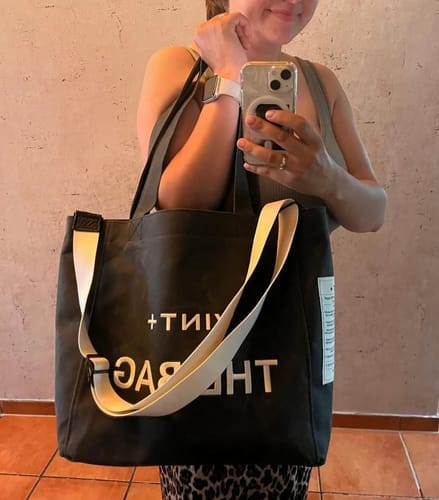 Customer photo review of FERMUARLI MUMLU KANVAS TOTE ÇANTA - BÜYÜK - ANTRASİT