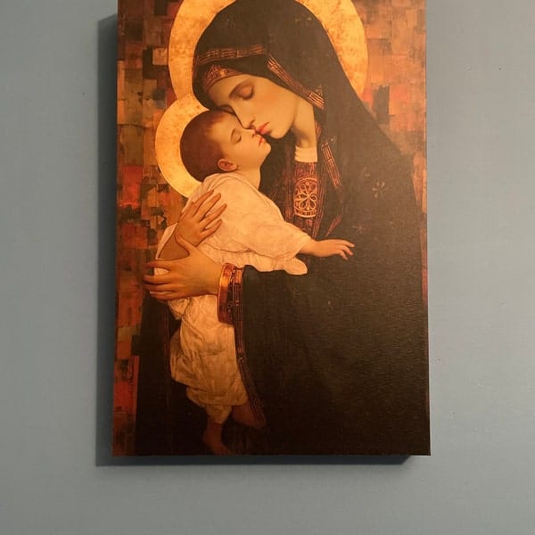 Customer photo review of Mother of Mercy Canvas Wall Art, Virgin Mary and Christ Child, Catholic Religious Home Decor