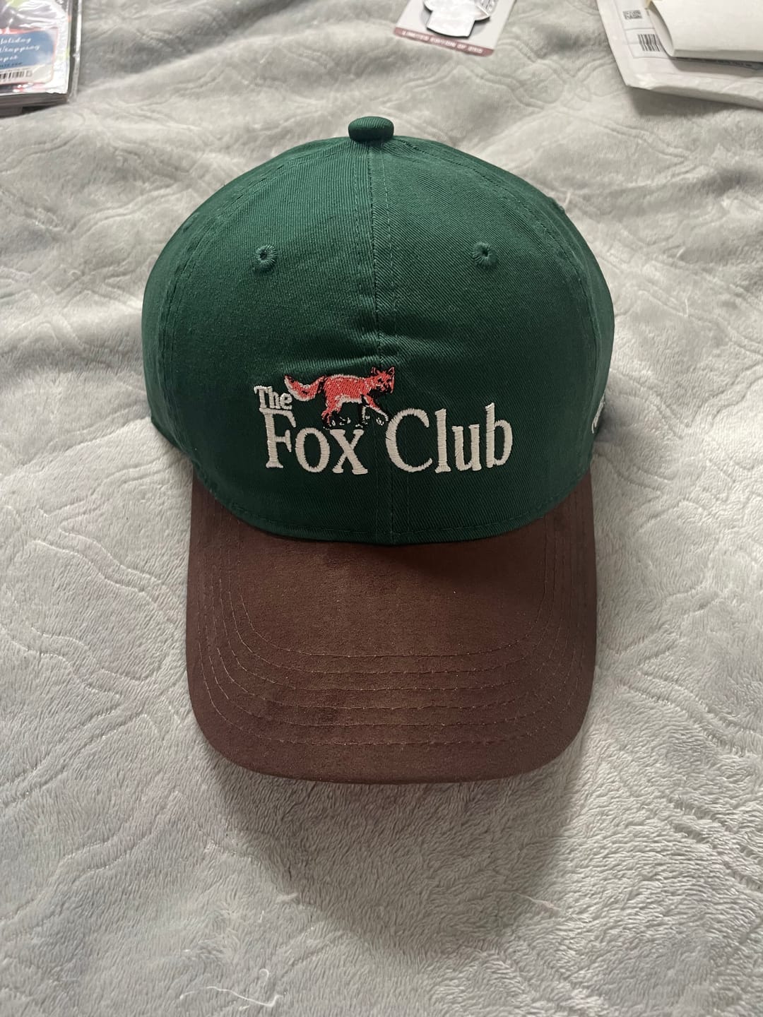 Customer photo review of The Fox Club – 5-Panel Curved Brim Hat