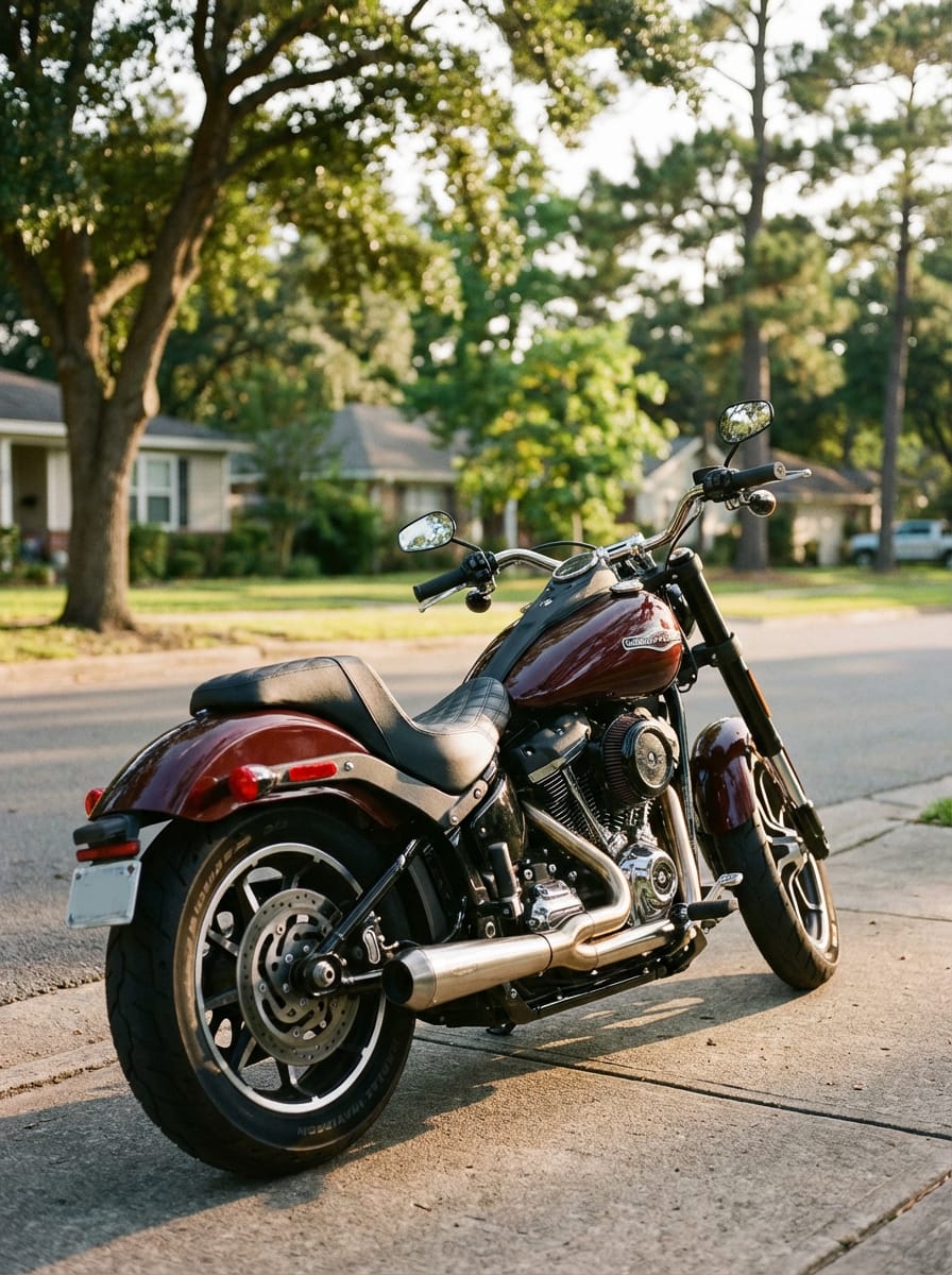 Customer photo review of Iron Born Diamond Stitch 2-Up Seat for Harley Softail Sport Glide FLSB