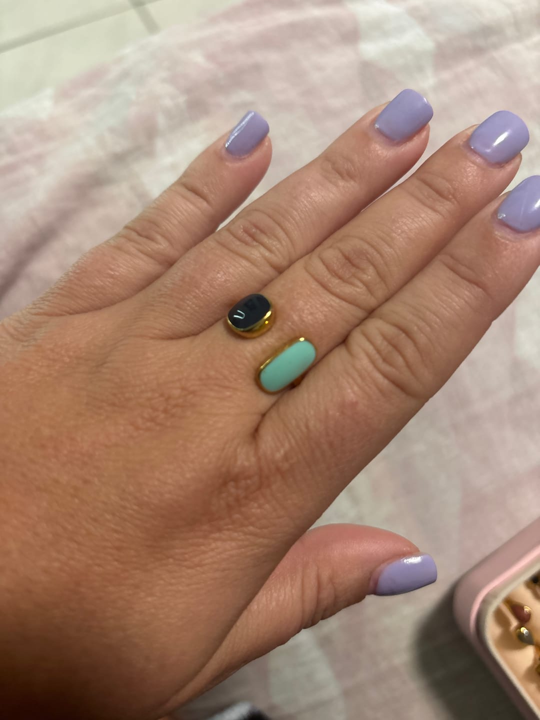 Customer photo review of Aquamarine Wrap Ring