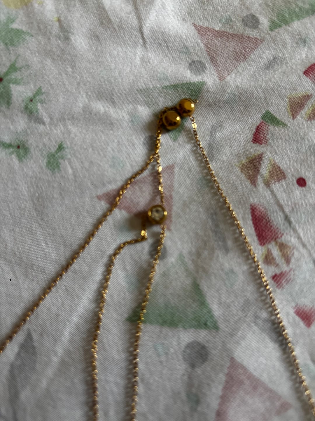 Customer photo review of Two Layered Solitaire Drop Necklace