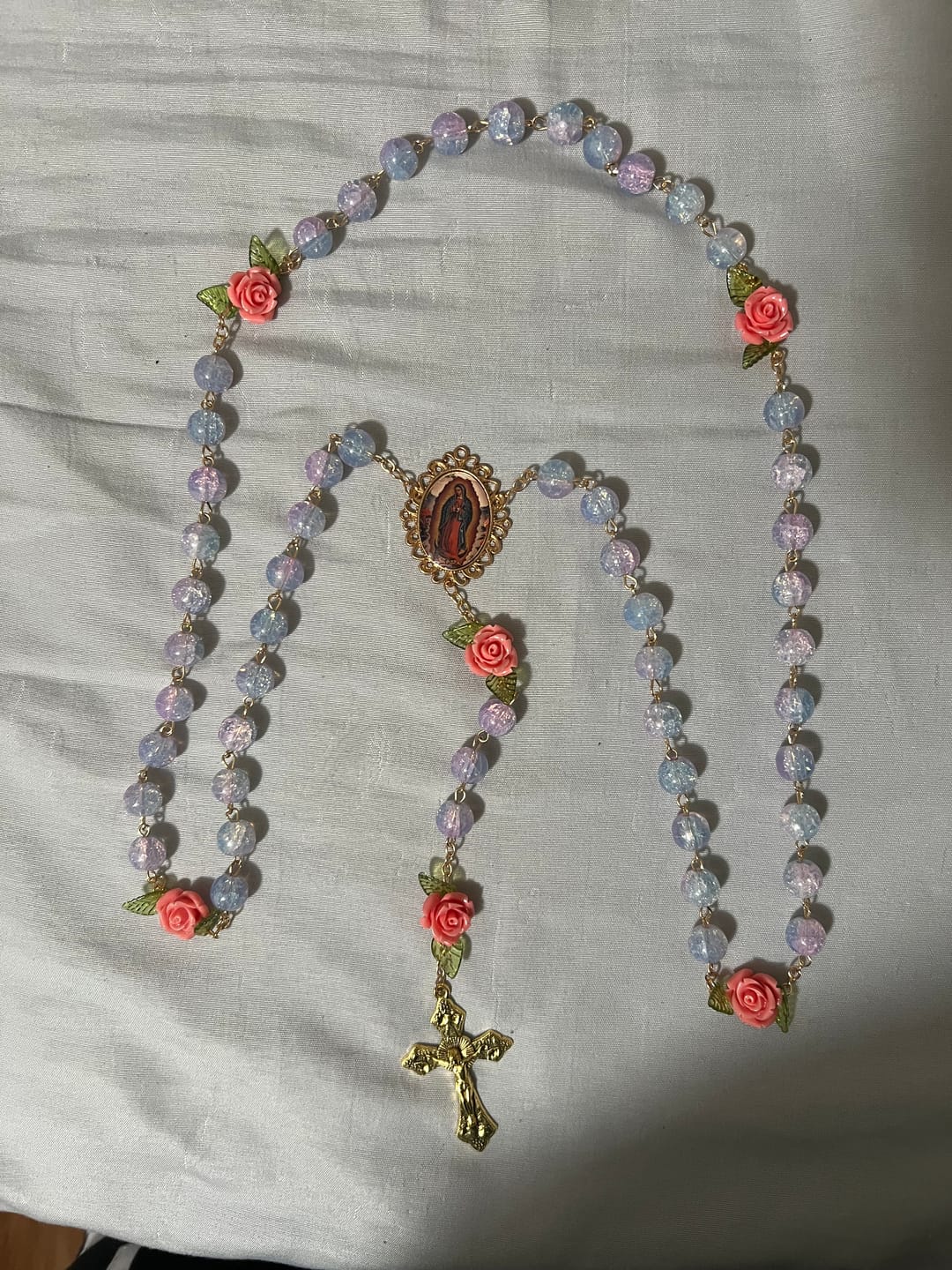 Customer photo review of FREE Today: Virgin Mary with Rose-Accented Rosary: Timeless Faith & Floral Faith Symbol