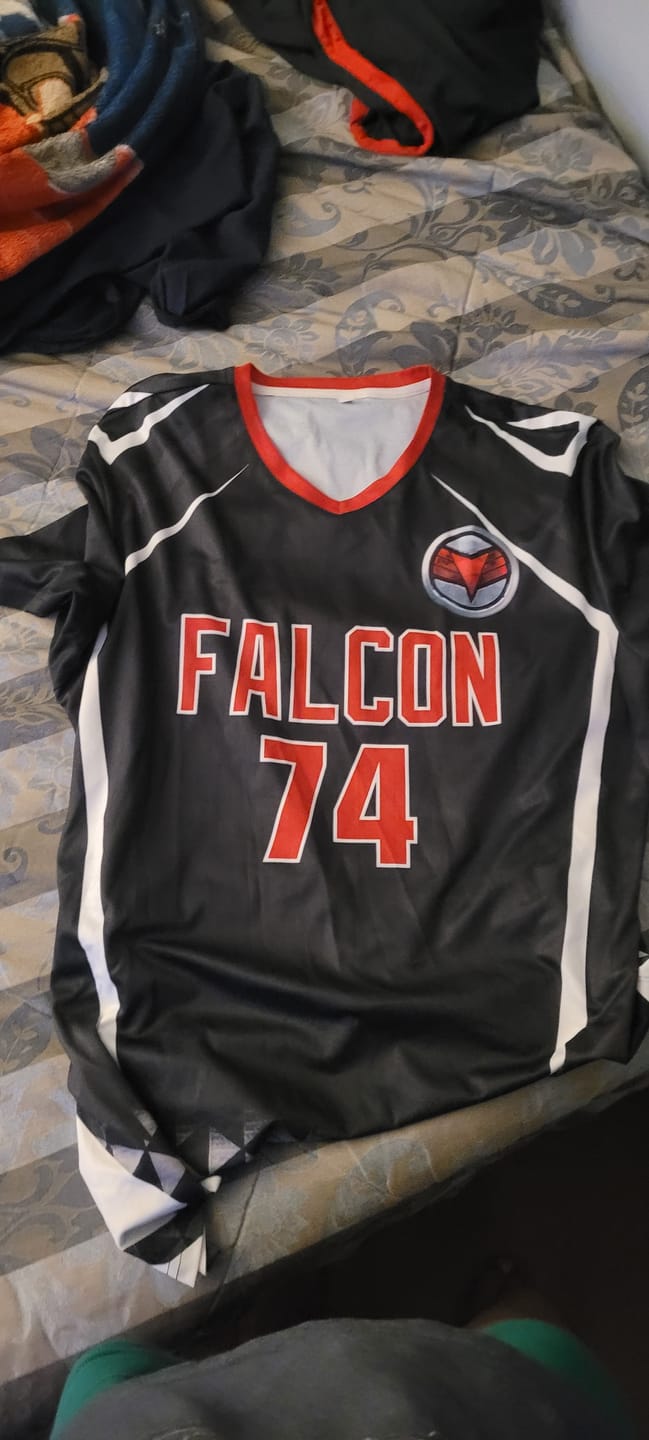 Customer photo review of Custom Black Abstract Breathable Soccer Tops/Sets Jersey