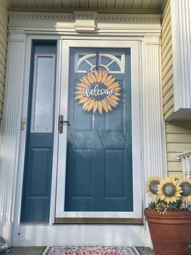 Customer photo review of Welcome Sunflower Door Hanger