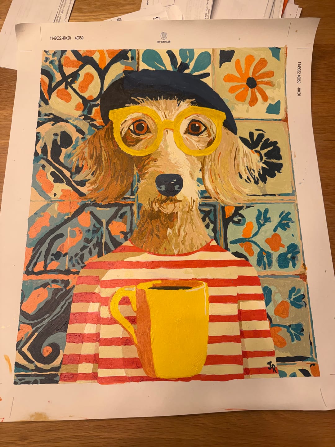 Customer photo review of French style dog | Paint by Number
