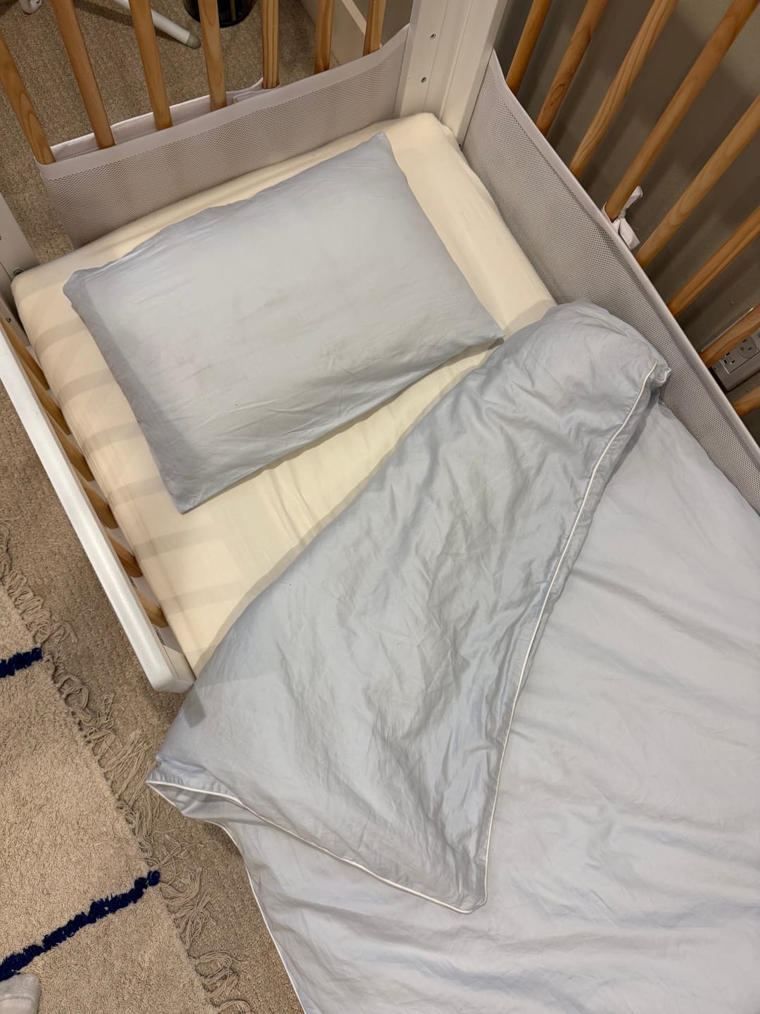 Customer photo review of Classic Piped Toddler Duvet - Blue
