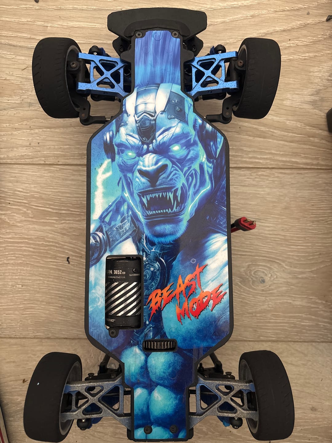 Customer photo review of FTX BANZAI "BEAST MODE BLUE" chassis protector skin