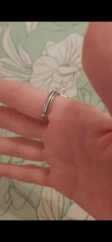 Customer photo review of 925 Sterling Silver Rectangle Geometry Open Rings