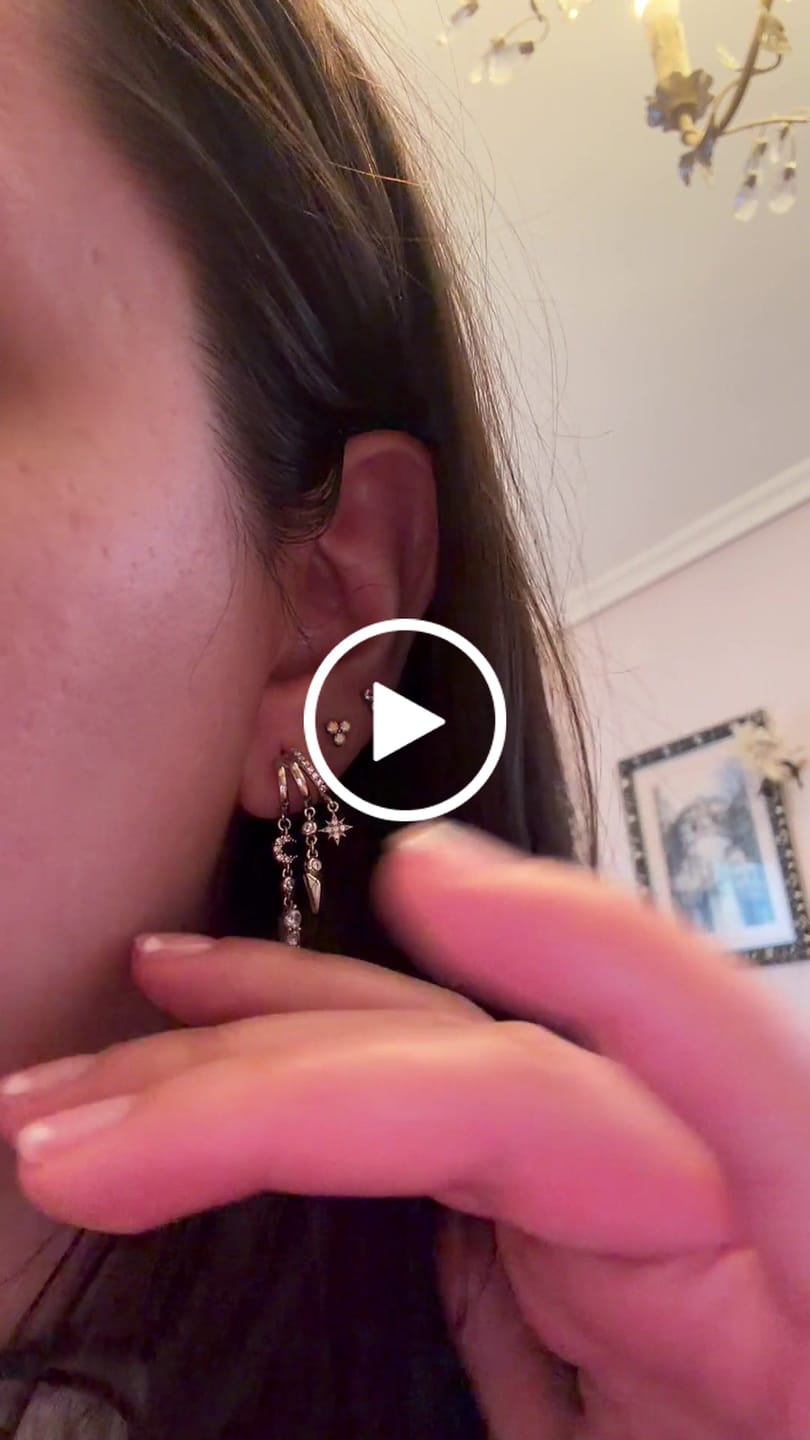 Customer video review of Nyx Star and Moon Stacked Triple Hoop Illusion Earrings
