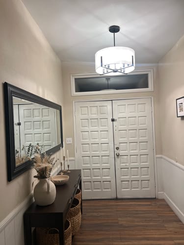 Customer photo review of Mid-century 8-Light Drum Semi-Flush Mount /Pendant