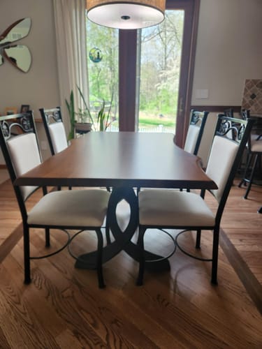 Customer photo review of 418 Curva 28" H Dining Table Curved Legs for Live Edge Wooden Slap