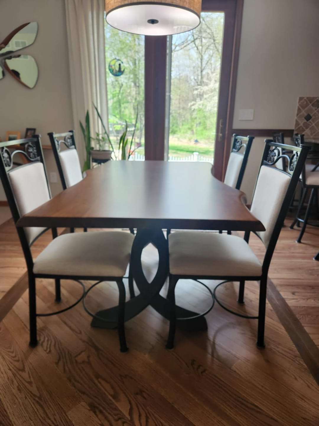 Customer photo review of 418 Curva 28" H Dining Table Curved Legs for Live Edge Wooden Slap
