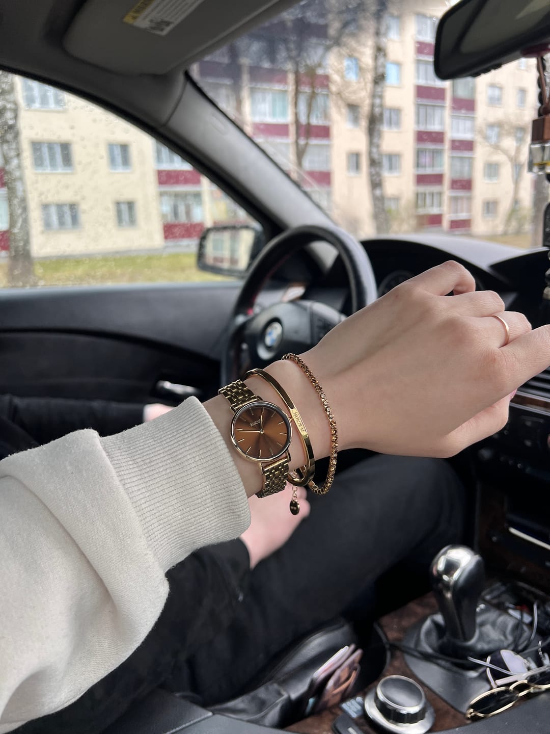 Customer photo review of Ava Gold Brown Bracelet