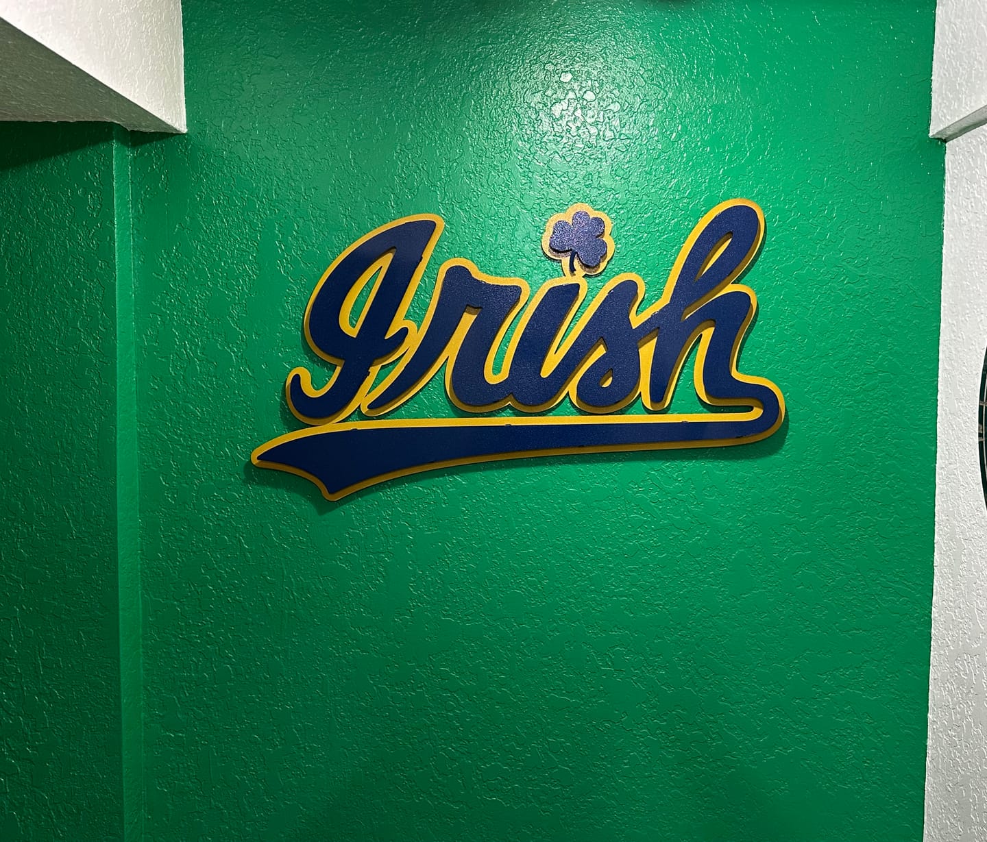 Customer photo review of Notre Dame "Irish" Script Vintage 3D Metal Wall Art