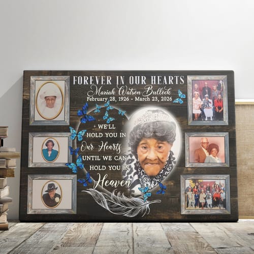 Customer photo review of Memorial Personalized Canvas Prints - Custom Photo & Text - 5 Sizes - Sympathy Gifts, I'll Hold You In My Heart - Dem Canvas