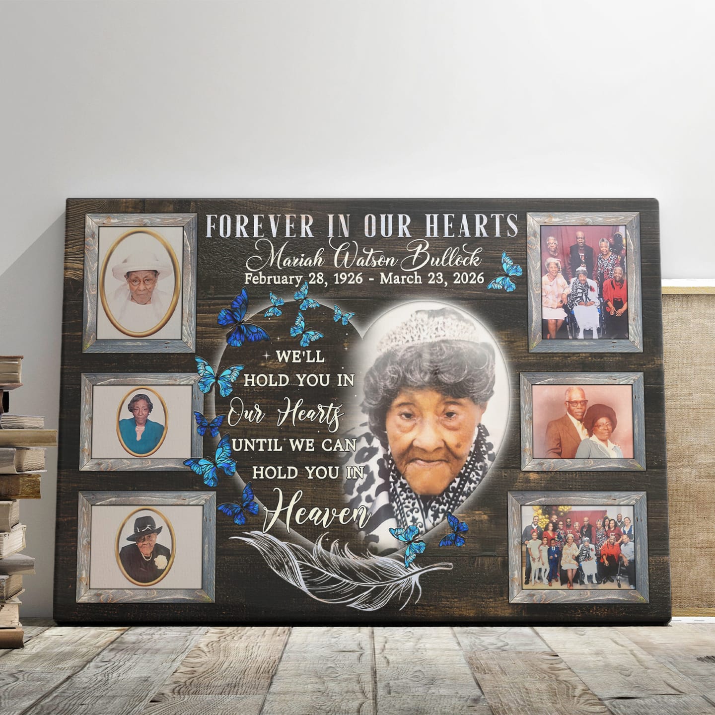 Customer photo review of Memorial Personalized Canvas Prints - Custom Photo & Text - 5 Sizes - Sympathy Gifts, I'll Hold You In My Heart - Dem Canvas
