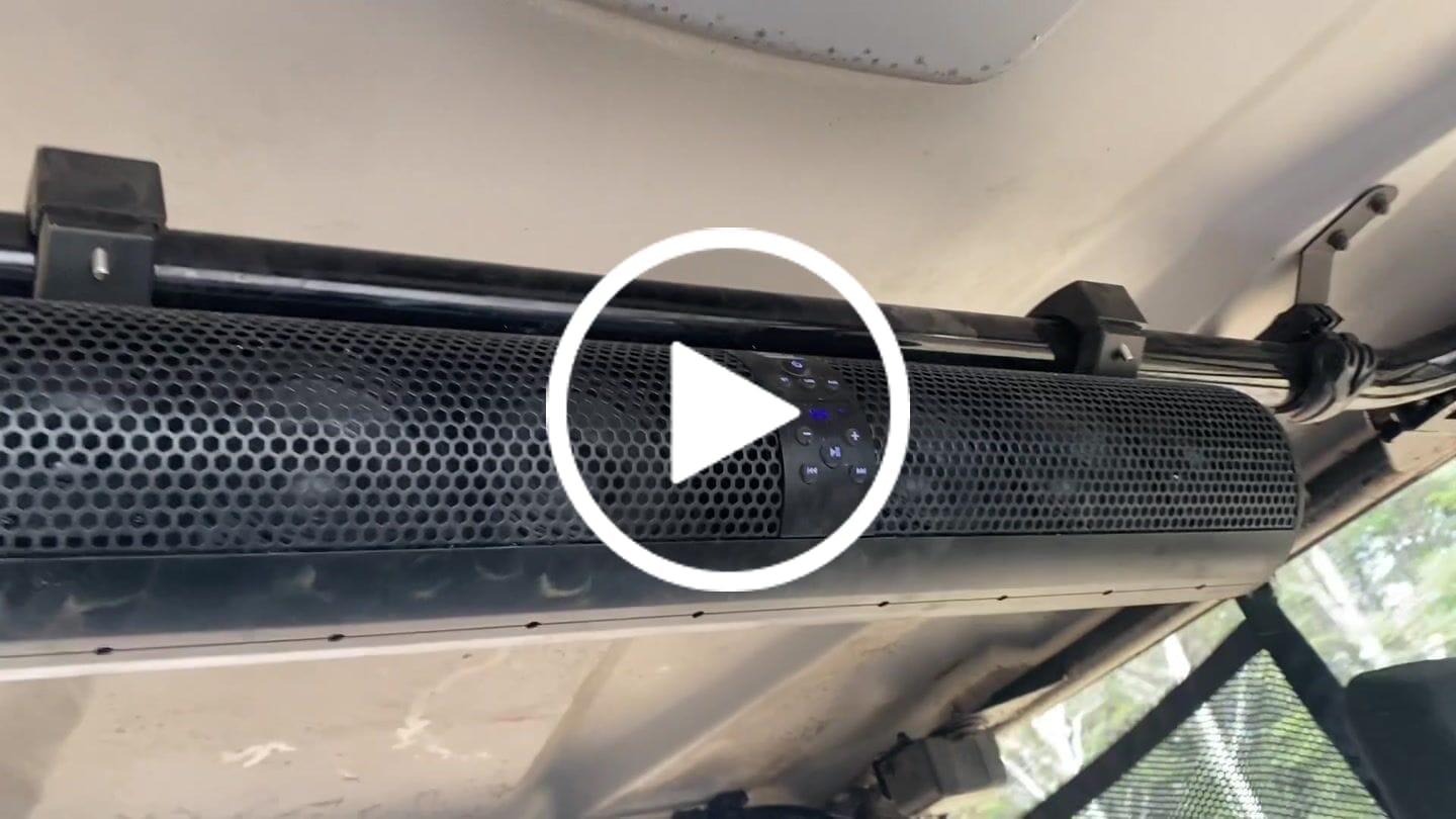 Customer video review of 6 Speaker 28‘’ UTV Bluetooth Sound Bar for 1.56"-2.25" Roll Bar