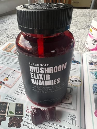 Customer photo review of Mushroom Elixir Gummies