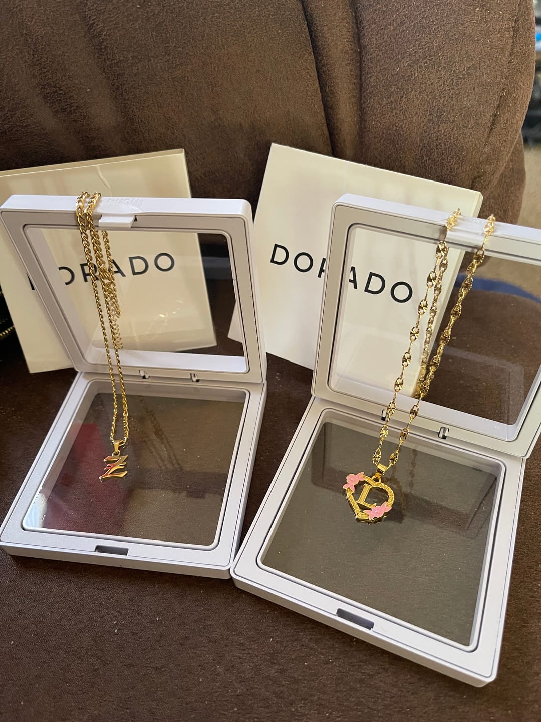 Customer photo review of Kids Gothic Letter Necklace w/ Cuban Chain