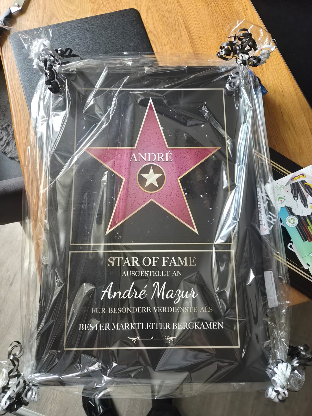 Customer photo review of Star of Fame - Eltern-Leinwand