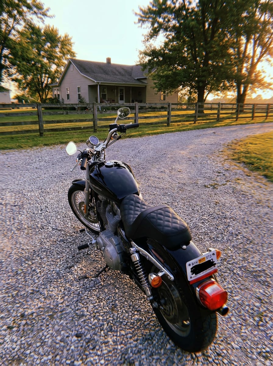 Customer photo review of Iron Born Diamond Stitch 2-Up Seat For Harley Sportster 883 Custom XL883C Black