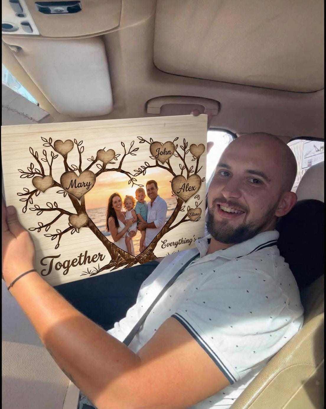 Customer photo review of Custom Family Tree Canvas with Photo & 2-6 Names "Together, Everything's Possible"