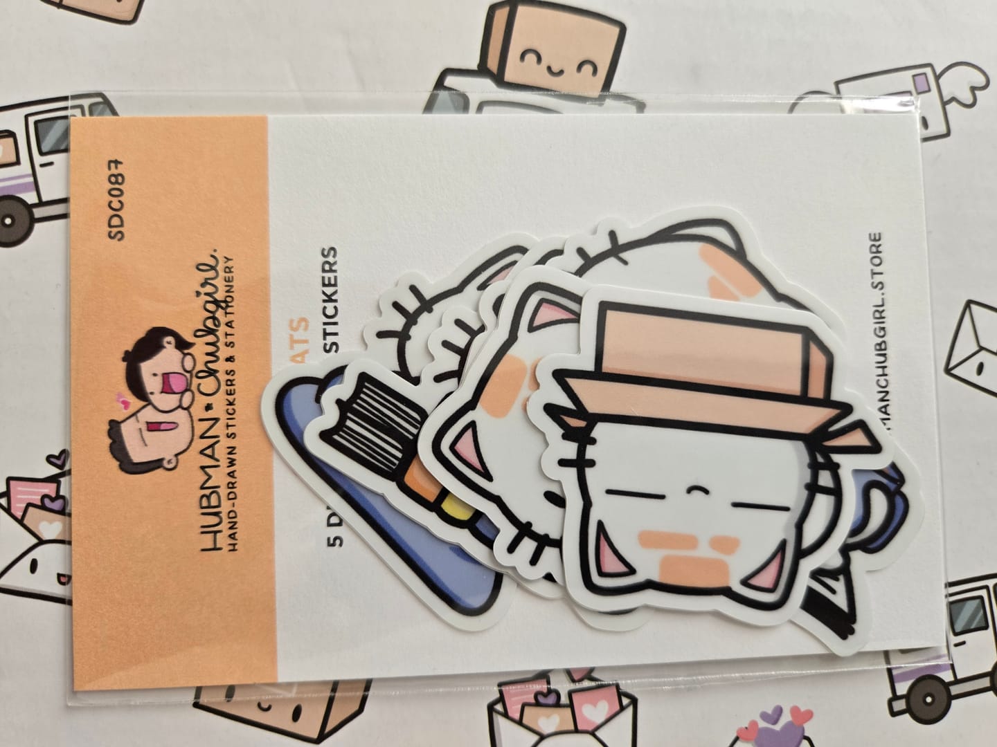 Customer photo review of Cozy Cat Die Cut Stickers