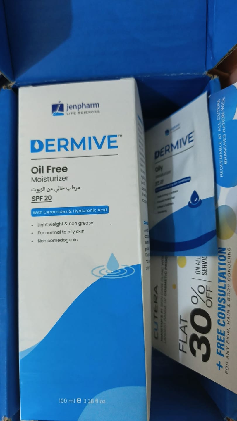 Customer photo review of Dermive Oil Free Moisturizer