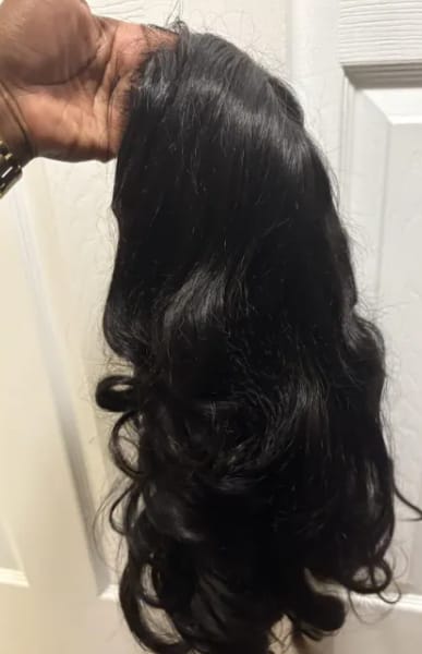 Customer photo review of Wavymy Wear Go Body Wave Glueless Wig Pre-Cut Lace Closure Wig Pre-Plucked Natural Hairline 180% Density Human Hair