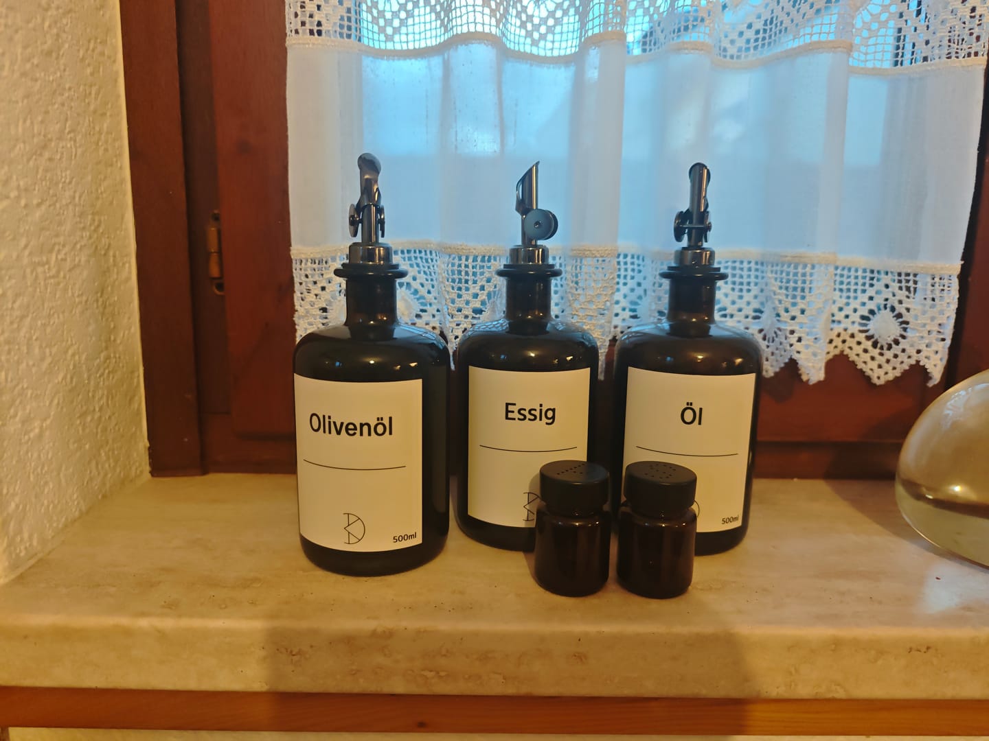 Customer photo review of Ölflasche aus Braunglas – 500 ml mit Edelstahl-Ausgießer & UV-Schutz
