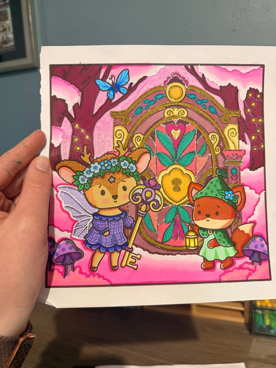 Customer photo review of Ohuhu Water-Based Glitter Metallic Marker Pens, 12 Shimmer Colors