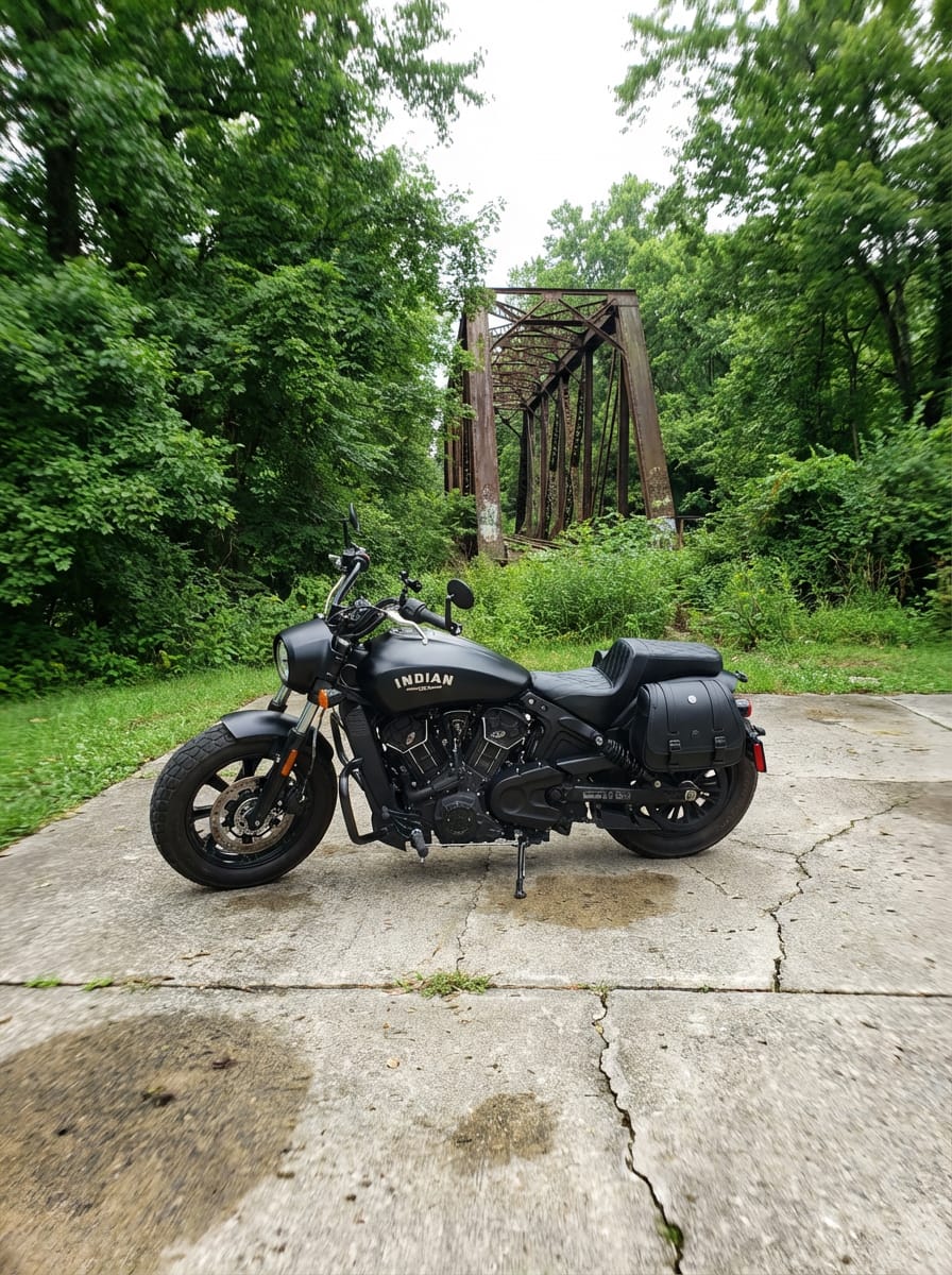 Customer photo review of 25L - SpiritBlade Large 2025+ Indian Scout Bobber Leather Motorcycle Saddlebags