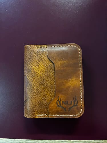 Customer photo review of Minimalist Badge Wallet