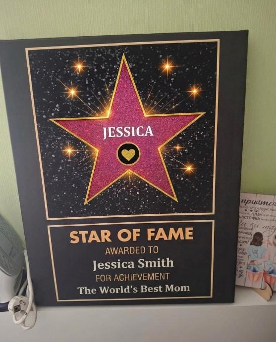 Customer photo review of Holywood "Star of Fame" Canvas for Achievement / Best Mom..