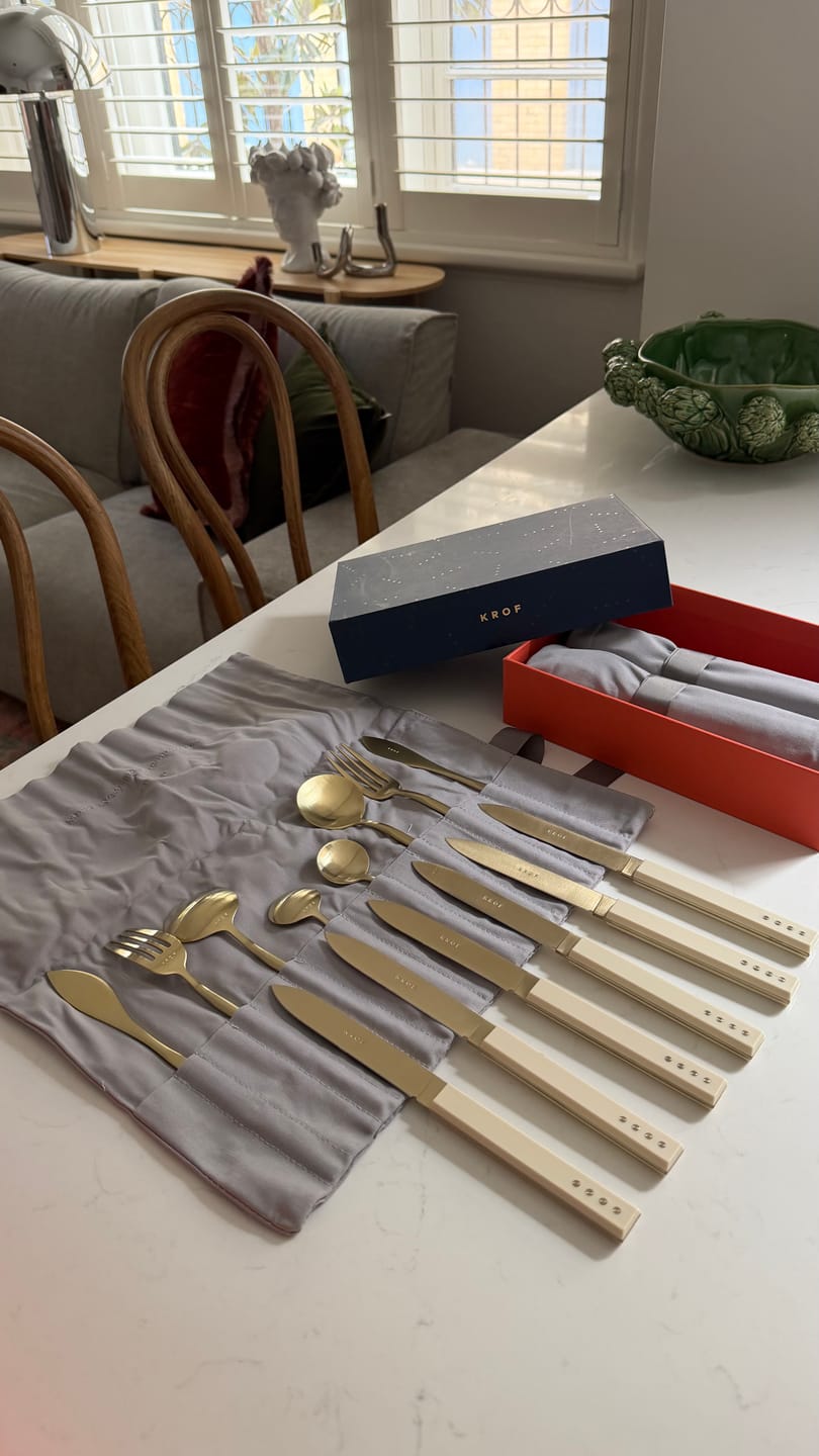 Customer photo review of Champagne Gold — 24pc Cutlery Gift Set