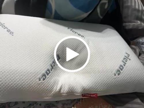 Customer video review of Medium Flat Memory Foam Pillow