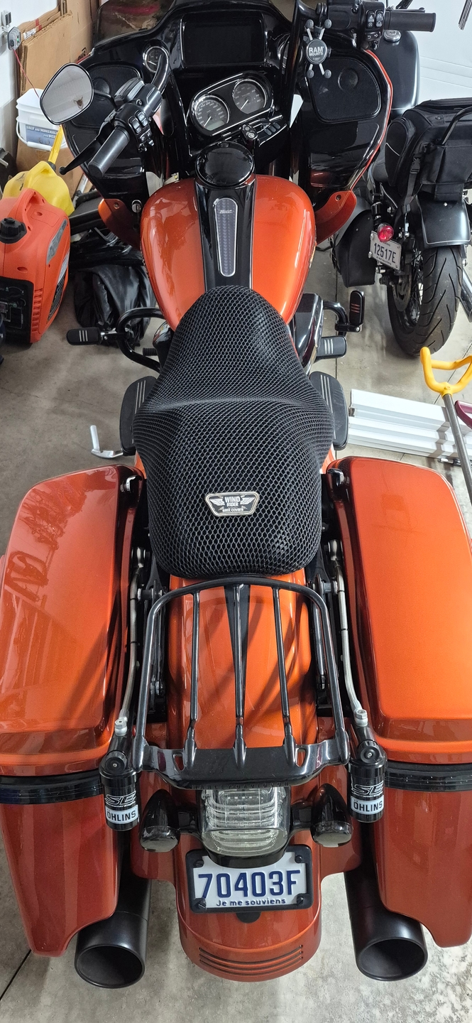 Wind Rider mesh seat cover on a Harley Davidson Road Glide