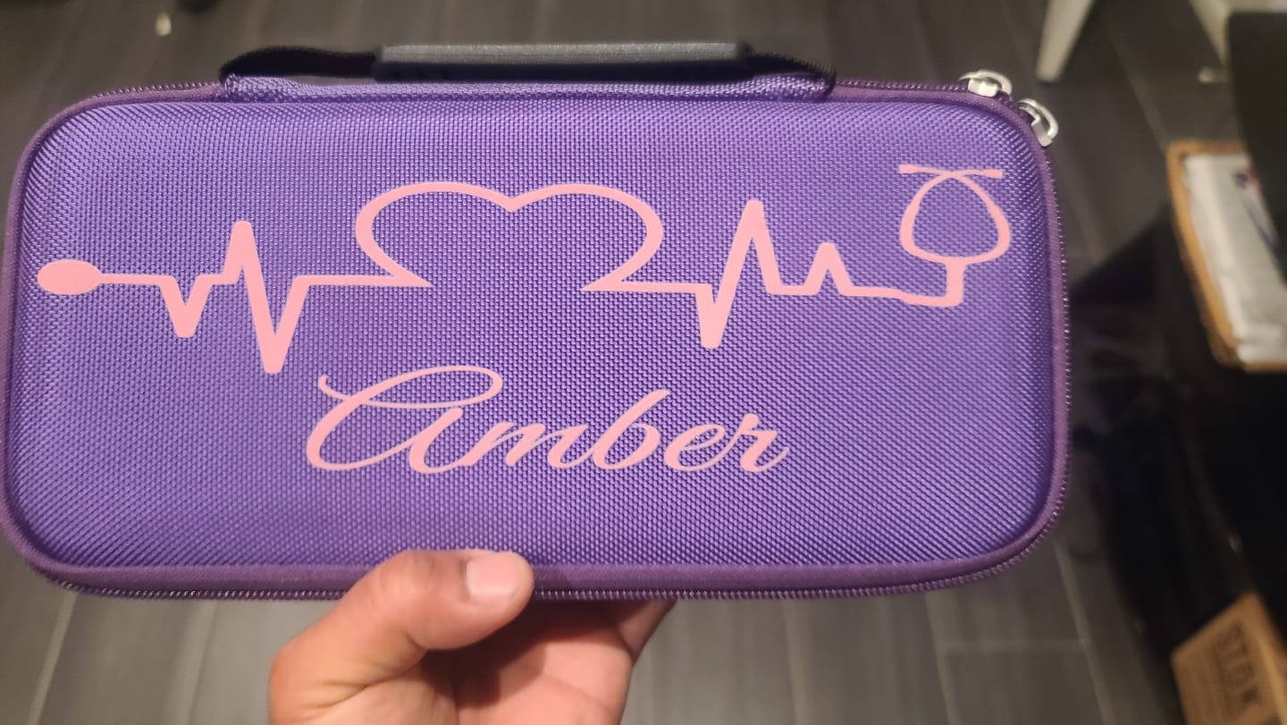 Customer photo review of Personalized Stethoscope Case with Name - Purple