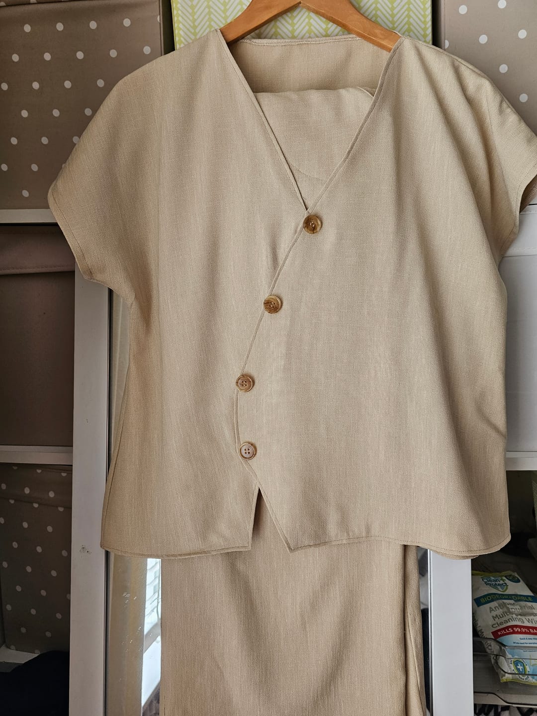 Customer photo review of Classic Linen Look Polyester Fabric