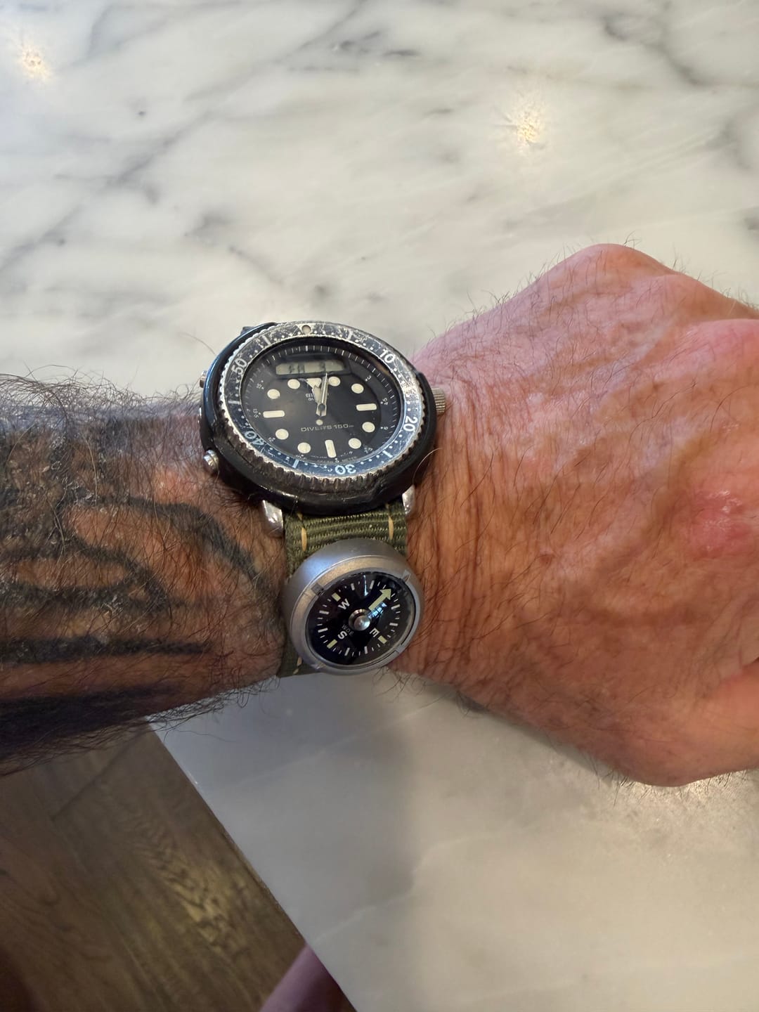 Customer photo review of W.O.E. Submersible Wrist Compass 2.0