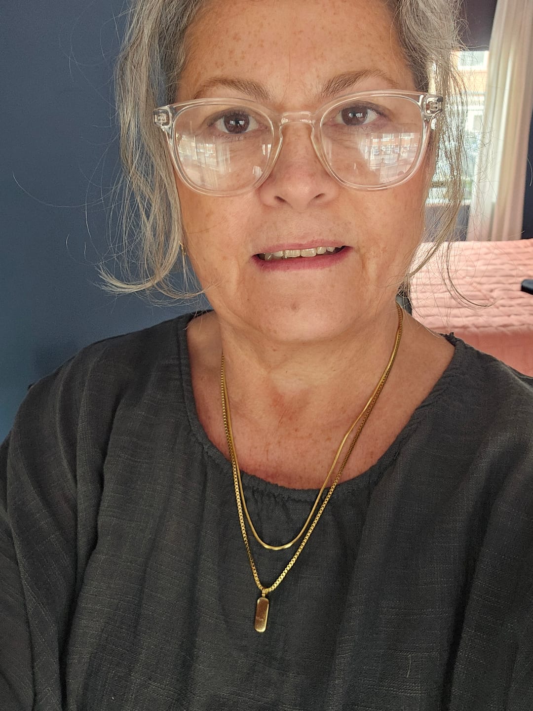 Customer photo review of Minimal Pendant Necklace Duo
