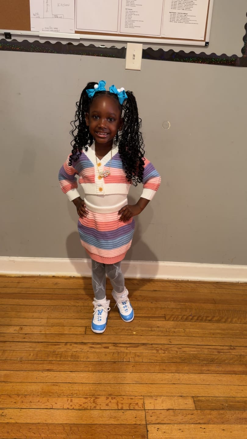 Customer photo review of Kids Double Plated Initial Necklace w/ Figaro Chain
