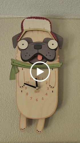 Customer video review of Penny the Pug Pendulum Clock