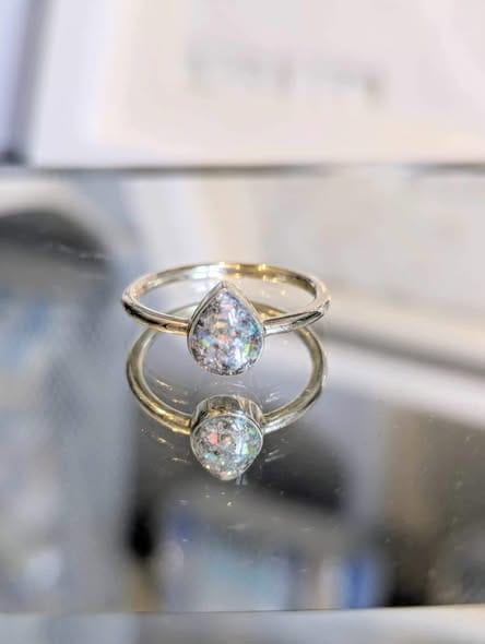Customer photo review of Droplet Keepsake Ring