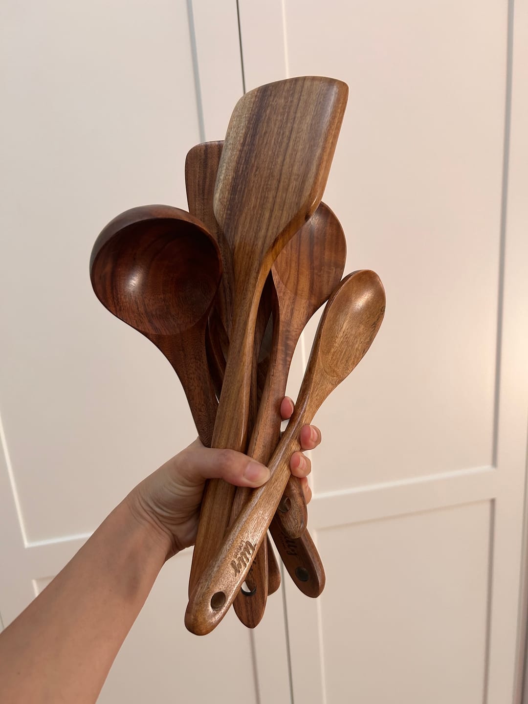 Customer photo review of Teak Wooden Utensil Set